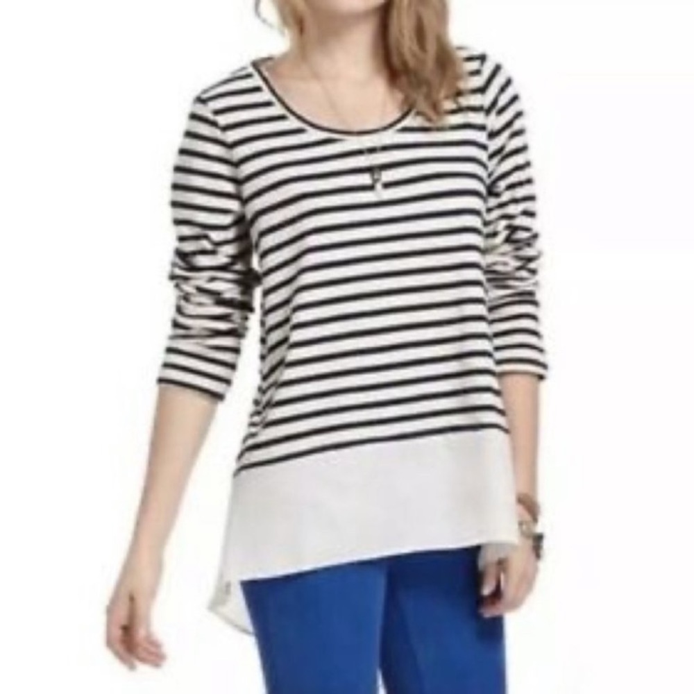 mixed fabric high-low top from Anthrolpologie